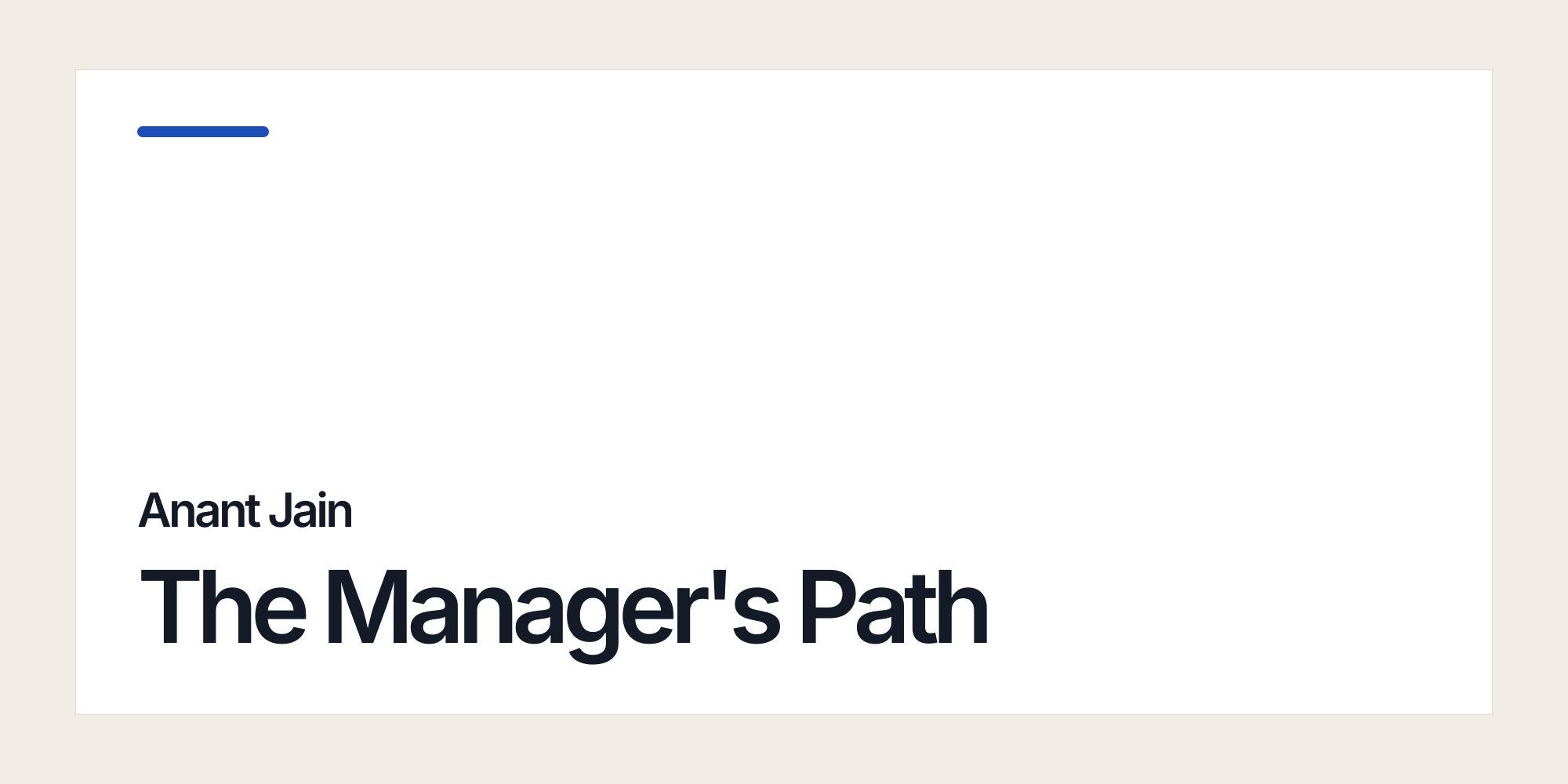 The Manager's Path