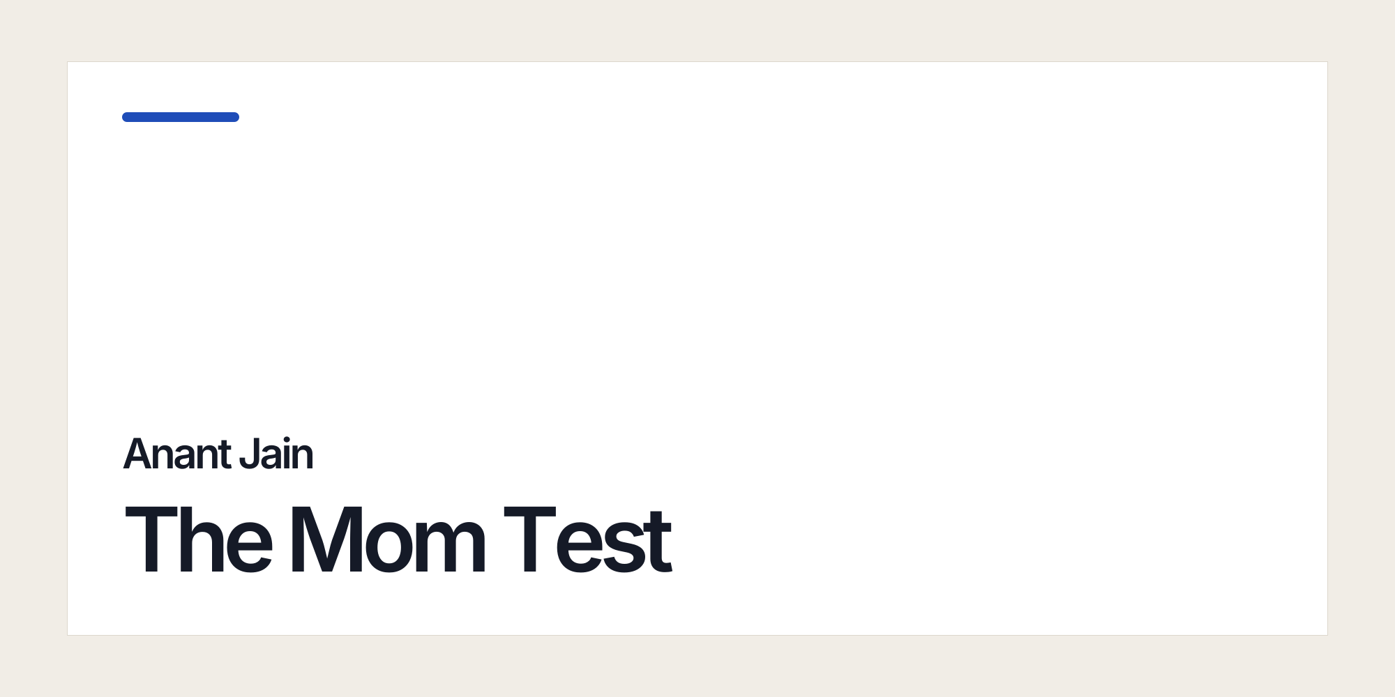 The Mom Test